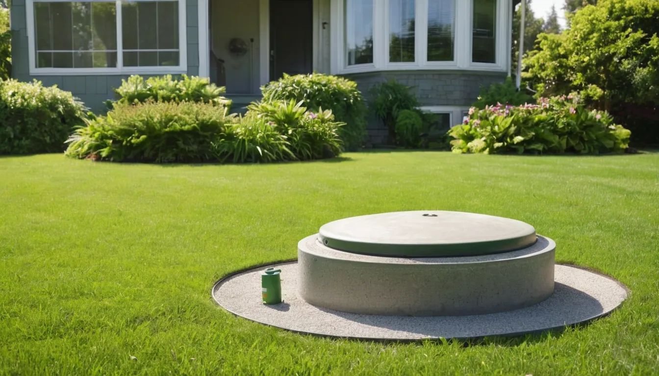 Septic tank access lid in a lawn in the Irving area